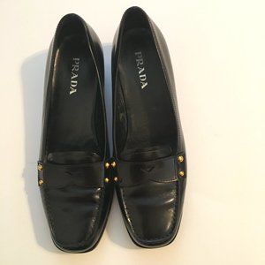 PRADA Black Leather Loafers | US Size 7.5
